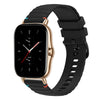 Correa de silicona con puntadas onduladas y puntos de 20 mm para reloj Amazfit GTS 2 (negra)