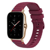 Correa de silicona con puntadas onduladas y puntos para reloj Amazfit GTS 2 de 20 mm (rojo vino)