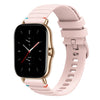 Para Amazfit GTS 2 Banda de reloj de silicona cosida con puntos y ondulado de 20 mm (rosa rosa)