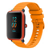 Correa de silicona con puntadas onduladas y puntos para reloj Amazfit Bip S de 20 mm (amarillo ámbar)