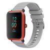 Correa de silicona con puntadas onduladas y puntos para reloj Amazfit Bip S de 20 mm (gris)