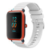 Correa de silicona con puntadas onduladas y puntos para reloj Amazfit Bip Lite de 20 mm (blanca)