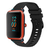 Correa de silicona con puntadas onduladas y puntos para reloj Amazfit Bip Lite de 20 mm (negra)