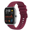 Correa de silicona con puntadas onduladas y puntos para reloj Amazfit GTS de 20 mm (rojo vino)