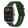 Correa de silicona con puntadas onduladas y puntos para reloj Amazfit GTS de 20 mm (verde militar)