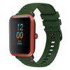 Correa de silicona con puntadas onduladas y puntos para reloj Amazfit Bip de 20 mm (verde militar)