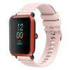 Correa de silicona para reloj Amazfit Bip de 20 mm con puntadas onduladas y puntos (rosa)
