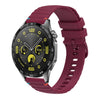 Correa de silicona para reloj Huawei Watch GT 4 de 46 mm con puntadas onduladas y 22 mm (rojo vino)