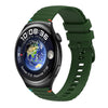 Correa de silicona de 22 mm con puntadas onduladas para Huawei Watch 4 (verde militar)