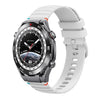 Correa de silicona con puntadas onduladas y puntos para Huawei Watch Ultimate de 22 mm (blanca)