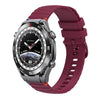 Correa de silicona para reloj Huawei Watch Ultimate de 22 mm con puntadas onduladas y puntos (rojo vino)