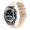 Correa de silicona para reloj Huawei Watch Ultimate de 22 mm con puntadas onduladas y puntos (color crema)