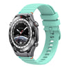 Correa de silicona con puntadas onduladas y puntos para Huawei Watch Ultimate de 22 mm (verde azulado)