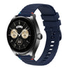 Correa de silicona con puntadas onduladas y puntos para Huawei Watch Buds de 22 mm (azul marino)