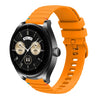 Correa de silicona con puntadas onduladas y puntos para Huawei Watch Buds de 22 mm (amarillo ámbar)