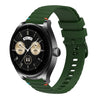 Correa de silicona con puntadas onduladas y puntos para Huawei Watch Buds de 22 mm (verde militar)