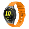 Correa de silicona para reloj Huawei Watch GT Runner de 22 mm con costuras onduladas y puntos (amarillo ámbar)