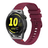 Correa de silicona para reloj Huawei Watch GT Runner de 22 mm con costuras onduladas y puntos (rojo vino)