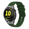 Correa de silicona para reloj Huawei Watch GT Runner de 22 mm con costuras onduladas y puntos (verde militar)