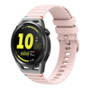 Correa de silicona para reloj Huawei Watch GT Runner de 22 mm con costuras onduladas y puntos (rosa)