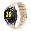 Correa de silicona para reloj Huawei Watch GT Runner de 22 mm con costuras onduladas y puntos (color crema)