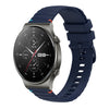 Correa de silicona con puntadas onduladas y puntos para Huawei Watch GT 2 Pro de 22 mm (azul marino)