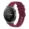 Correa de silicona con puntadas onduladas y puntos para Huawei Watch GT 2 Pro de 22 mm (rojo vino)