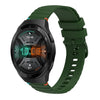 Correa de silicona de 22 mm con costuras onduladas y puntos para Huawei Watch GT 2e (verde militar)