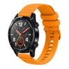 Correa de silicona con puntadas onduladas y puntos para Huawei Watch GT de 22 mm (amarillo ámbar)
