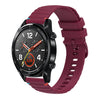 Correa de silicona con puntadas onduladas y puntos para Huawei Watch GT de 22 mm (rojo vino)