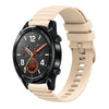 Correa de silicona con puntadas onduladas y puntos para Huawei Watch GT de 22 mm (color crema)