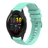 Correa de silicona para reloj Garmin Forerunner 265 Music con puntadas onduladas y puntos de 22 mm (verde azulado)