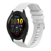 Correa de silicona con puntadas onduladas y puntos para reloj Garmin Forerunner 265 de 22 mm (blanca)