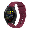 Correa de silicona con puntadas onduladas y puntos para reloj Garmin Forerunner 265 de 22 mm (rojo vino)