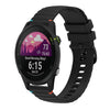 Correa de silicona con puntadas onduladas y puntos para reloj Garmin Forerunner 255 de 22 mm (negra)