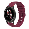 Correa de silicona con puntadas onduladas y puntos para reloj Garmin Venu 2 de 22 mm (rojo vino)