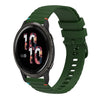 Correa de silicona con puntadas onduladas y puntos para reloj Garmin Venu 2 de 22 mm (verde militar)