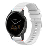 Correa de silicona para reloj Garmin Vivoactive 4 de 22 mm con puntadas onduladas y puntos (blanca)