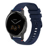 Correa de silicona para reloj Garmin Vivoactive 4 con puntadas onduladas de 22 mm (azul marino)