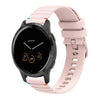 Correa de silicona para reloj Garmin Vivoactive 4 de 22 mm con puntadas onduladas y puntos (rosa)