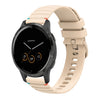 Correa de silicona con puntadas onduladas y puntos para reloj Garmin Vivoactive 4 de 22 mm (color crema)
