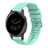 Correa de silicona para reloj Garmin Vivoactive 4 de 22 mm con puntadas onduladas y puntos (verde azulado)