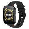 Correa de silicona de 22 mm con puntadas onduladas y puntos para reloj Amazfit Bip 5 (negra)
