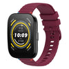 Correa de silicona para reloj Amazfit Bip 5 con puntadas onduladas de 22 mm (rojo vino)