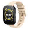 Correa de silicona de 22 mm con puntadas onduladas y puntos para reloj Amazfit Bip 5 (color crema)