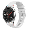 Correa de silicona de 22 mm con puntadas onduladas y puntos para reloj Amazfit GTR 4 (blanca)