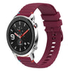 Correa de silicona de 22 mm con puntadas onduladas y puntos para reloj Amazfit GTR 4 (rojo vino)