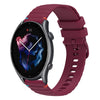 Correa de silicona para reloj Amazfit GTR 3 con puntadas onduladas de 22 mm (rojo vino)