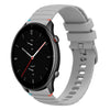 Correa de silicona de 22 mm con costuras punteadas y onduladas para reloj Amazfit GTR 2e (gris)
