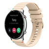 Correa de silicona de 22 mm con puntadas onduladas y puntos para reloj Amazfit GTR 2 (color crema)